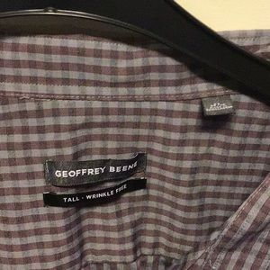 Geoffrey Beene Collard Dress Shirt, Size 5XL Brown/White
